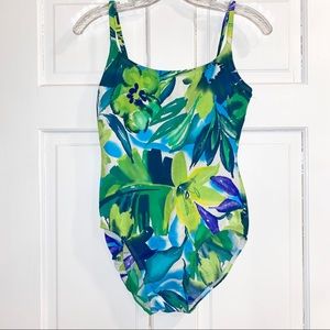 Vintage Floral One Piece Bathing Suit
